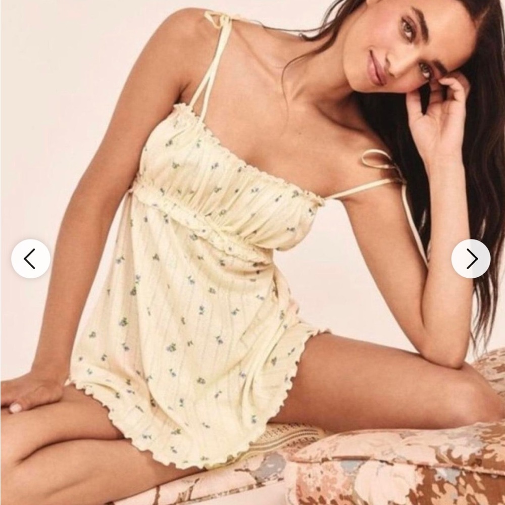 💛 RARE Pastel Yellow Pointelle For Love and Lemons Slip 💛